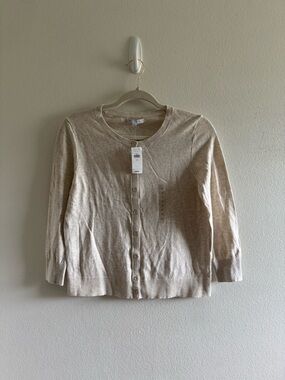 NWT Gap Light Beige Button-Up Cardigan size Medium